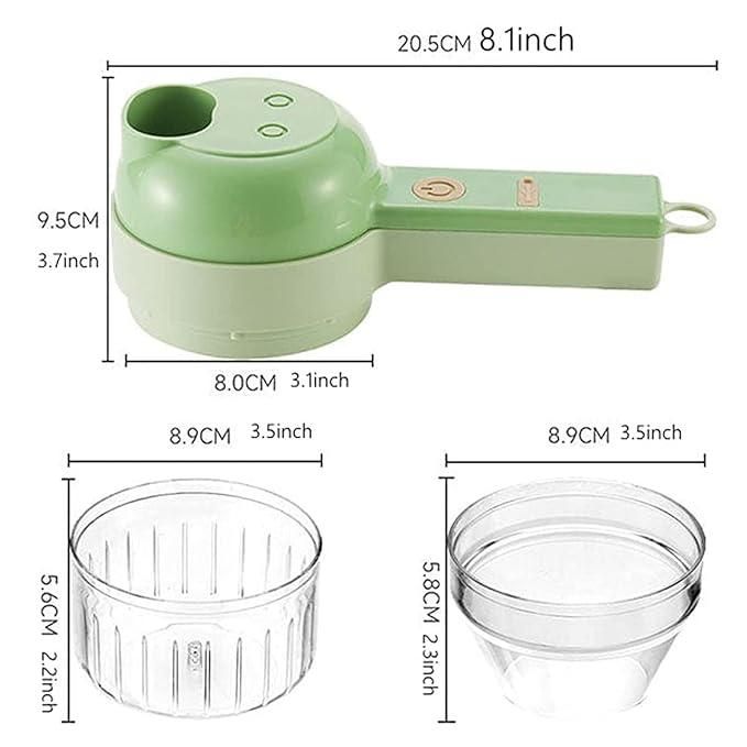 4-in-1 Portable Electric Vegetable Cutter Set – Chopping, Cutting, Grinding & Peeling Machine for Everyday Kitchen Use
