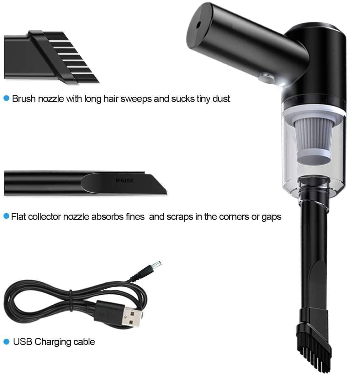 Portable Air Duster & Wireless Mini Vacuum Cleaner | 2-in-1 Keyboard, Laptop, Car Interior Dust Cleaner | Rechargeable High-Power Gadget Cleaning Tool