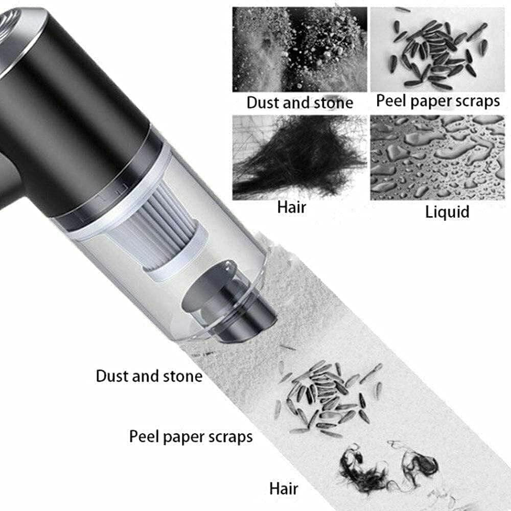 Portable Air Duster & Wireless Mini Vacuum Cleaner | 2-in-1 Keyboard, Laptop, Car Interior Dust Cleaner | Rechargeable High-Power Gadget Cleaning Tool