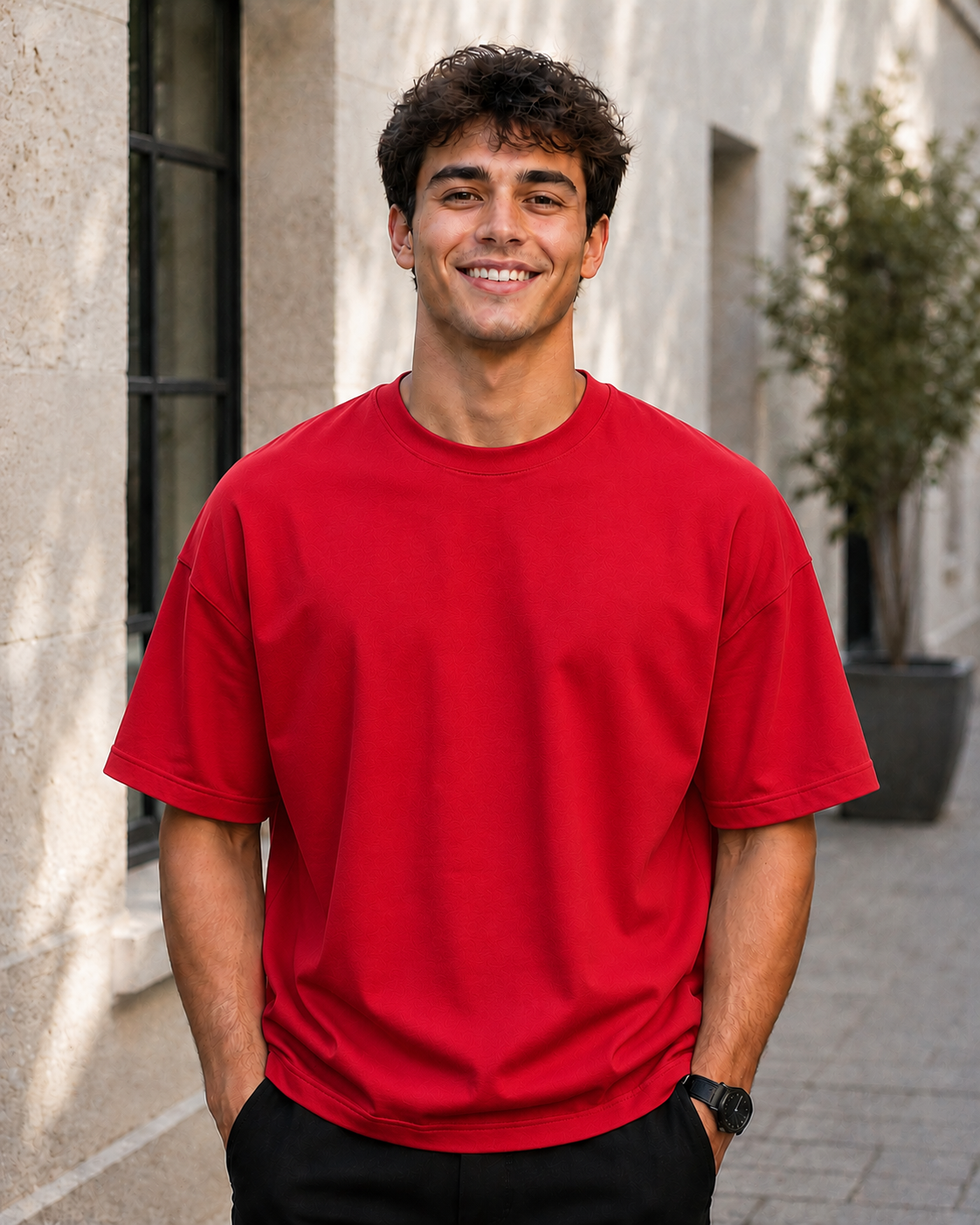 240 GSM Oversize Drop Shoulder Premium Plain T-Shirt for Men | Soft Cotton Round Neck Tee