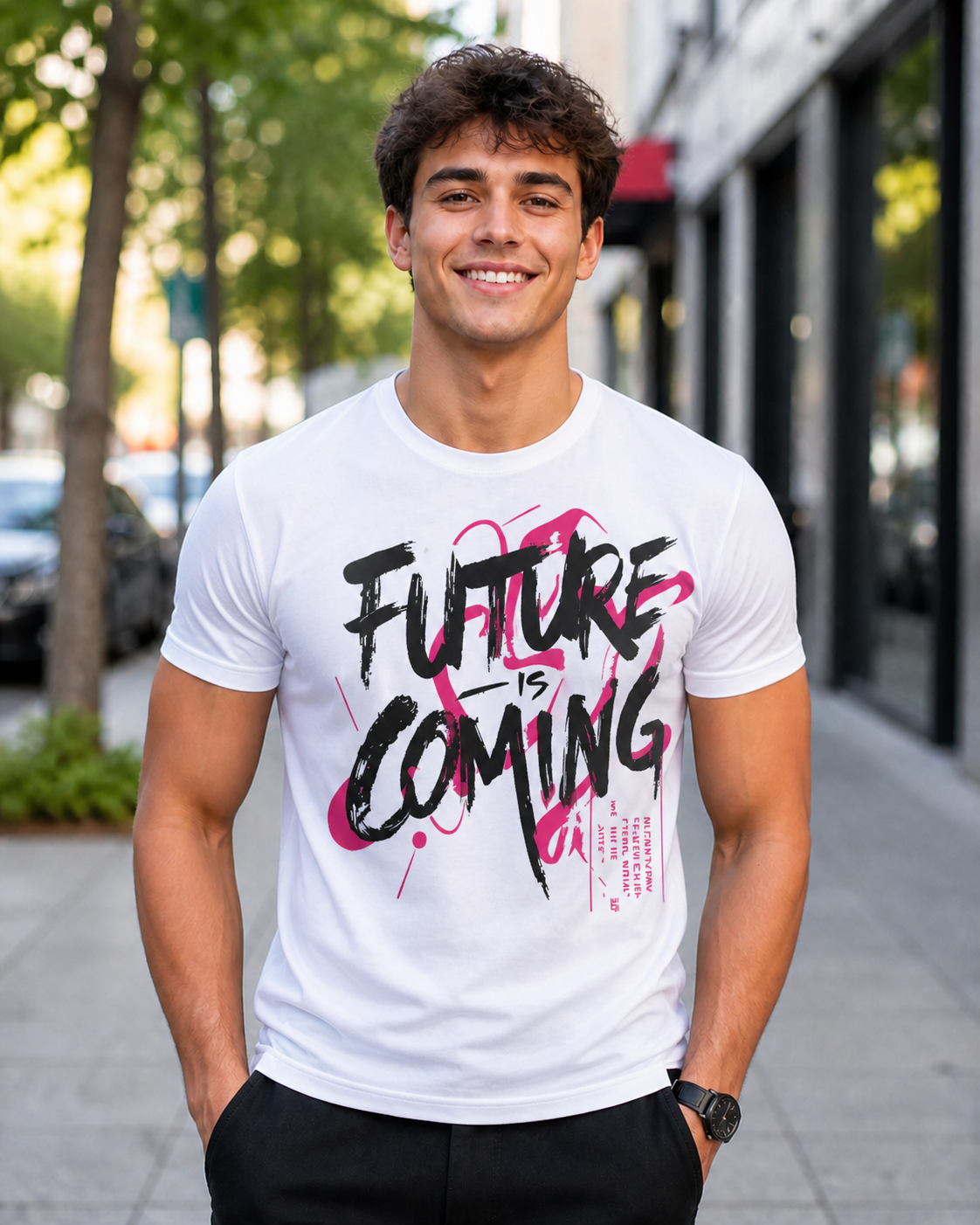 Men’s Printed Round Neck T-Shirt | Trendy Graphic Half Sleeve Casual Wear for Men | Design #8