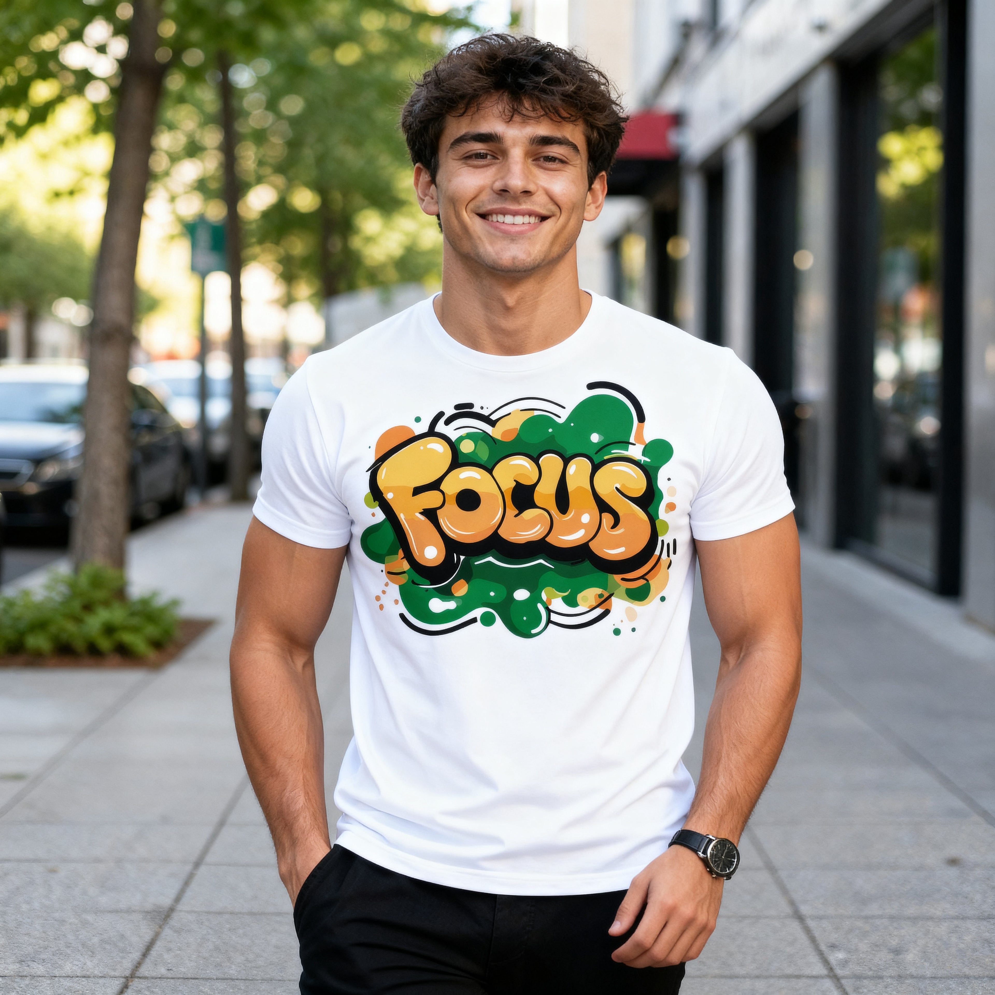 Men’s Printed Round Neck T-Shirt | Trendy Graphic Half Sleeve Casual Wear for Men | Design #12