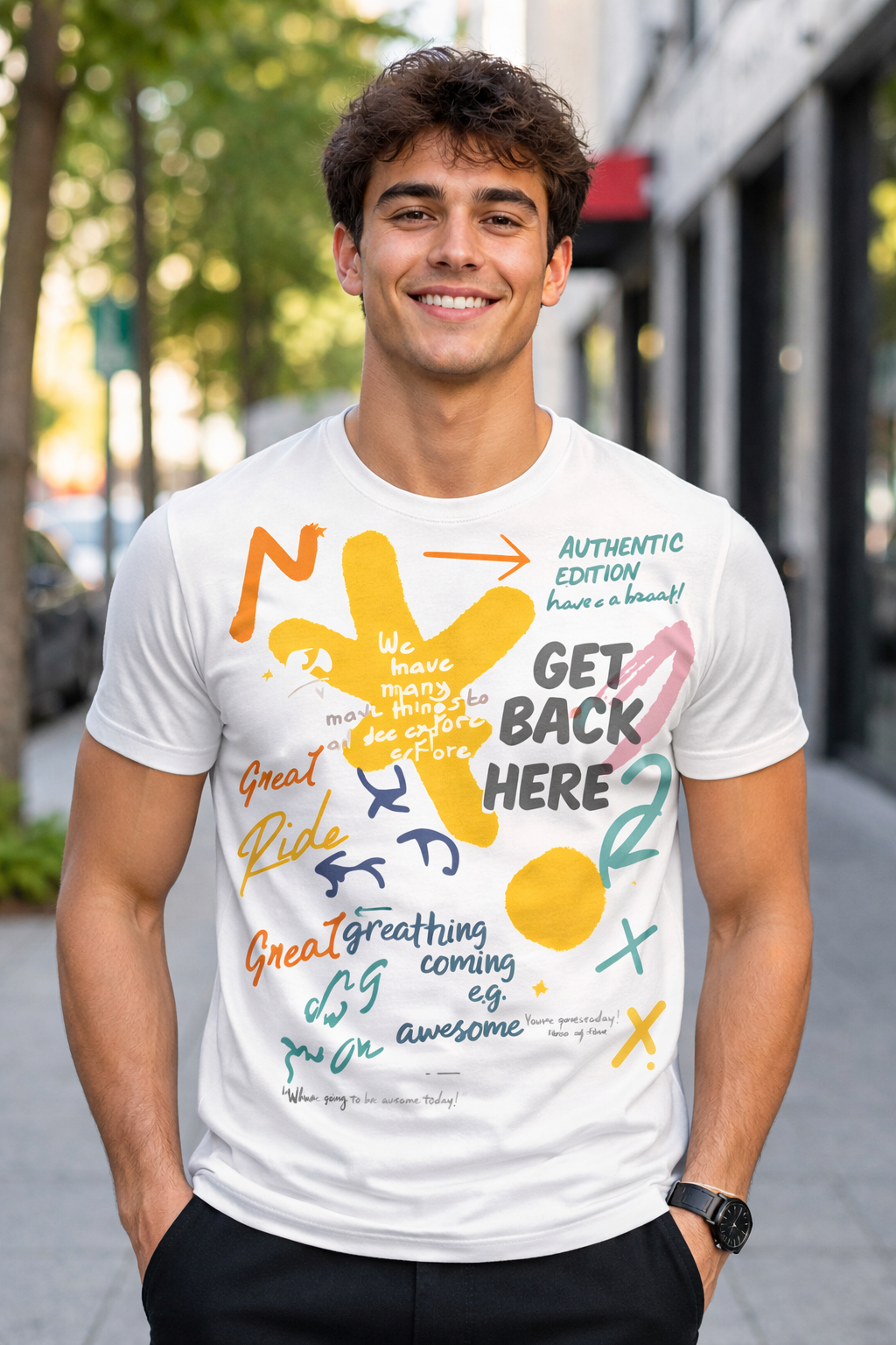 Men’s Printed Round Neck T-Shirt | Trendy Graphic Half Sleeve Casual Wear for Men | Design #10